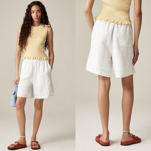 NWT J CREW 7" Stratus short in linen in white